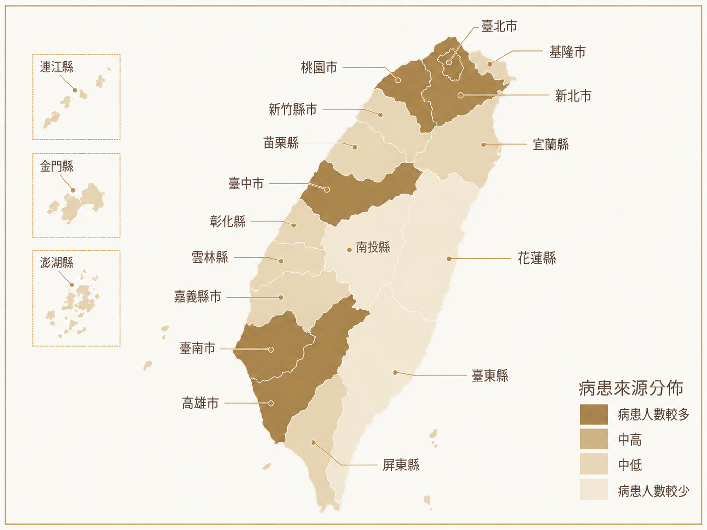 台灣病患分佈